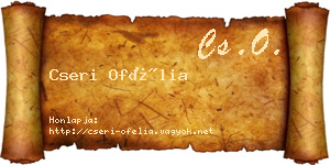 Cseri Ofélia névjegykártya